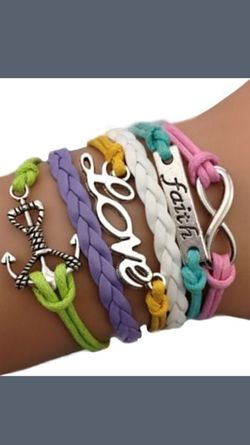 Multi colored infinity bracelet