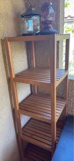 Tall Wooden Plant Stand / 4-Tier Display Shelving Unit