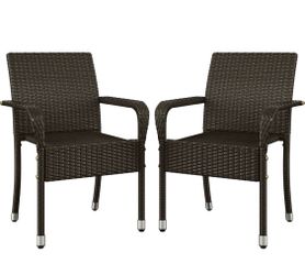 Set of 2 Rattan Stackable Patio Chairs - 593048