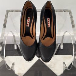 Marni navy blue leather wedge size 5