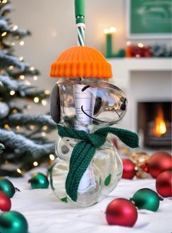 Starbucks Snoopy Glass Cup with Straw