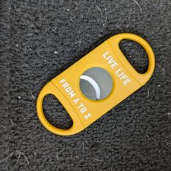 Custom Cigar Cutter W/ "Live Life From A To Z" Printed On It