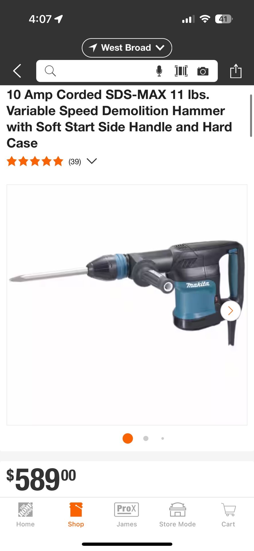 Makita Demolition Hammer 11lbs / Corded 