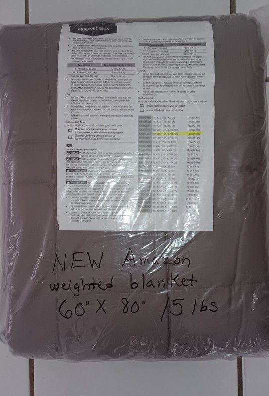 NEW Amazon dark gray cooling breathable microfiber 60" x 80" queen size weighted blanket $20 FIRM
