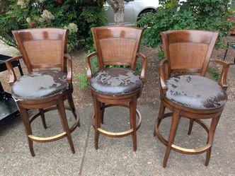 Three bar stool armchairs - need to replace seat fabric