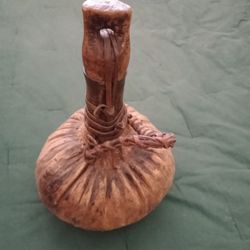 Vintage African Gourd/Leather Vessel 