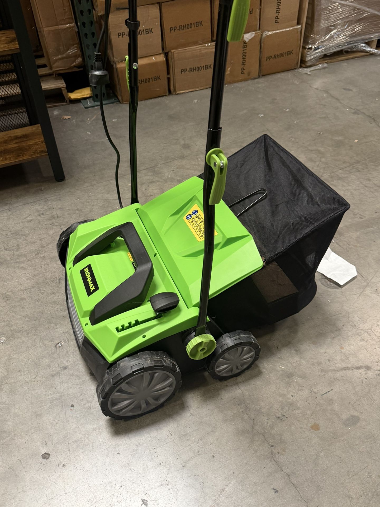 New 13” 12A Corded Electric Self-Propelled Walk Behind Lawn Dethatcher 40L Collection Bag Lawn Mower