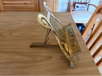 Vintage English Brass Lyre Shaped Sheet Music Stand/Book Lectern