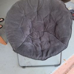 Urban Shop Oversized Rabbit Faux Fur Saucer Chair, Black/Black

