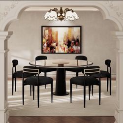 6 Pieces Boucle Armless Dining Chair, Upholstered Accent Chair