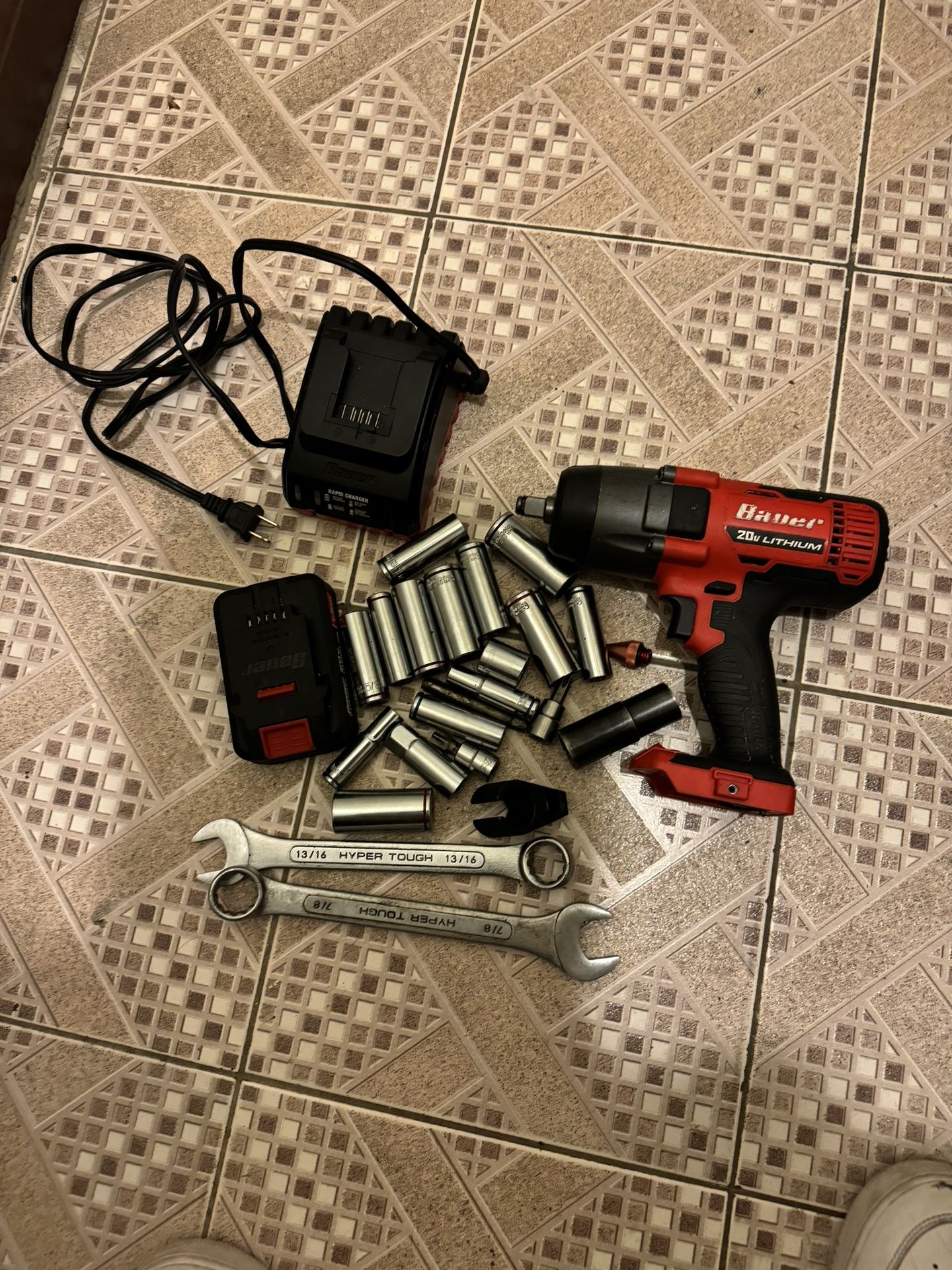 Bauer 1983c-b 20v Compact Impact Wrench Bundle