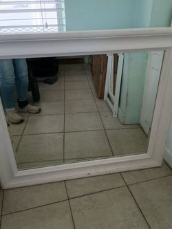 $85 cash white hanging mirror 45l wide 38 high rectangle house Sept 30122 made in vetemam mu lanloard sold his house I am selling I have no room need