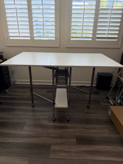 Sew Ready Adjustable Hobby and Cutting Craft Table with 2 Storage Drawers