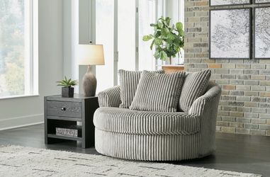 Ashley Furniture Lindyn Fog Oversized Swivel Accent Chair