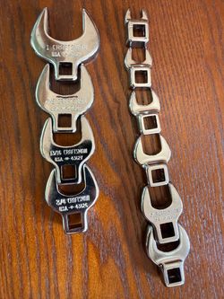 Crowfoot wrench set 3/8-1”