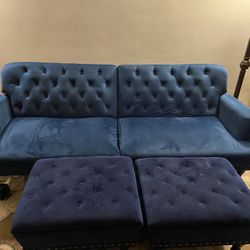 Sofa bed w/ottomans