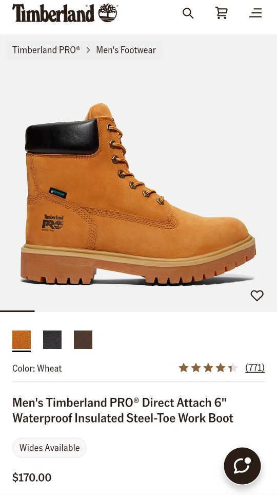 Timberlands Pro Work Boots 6 Inch, Steel Toe 