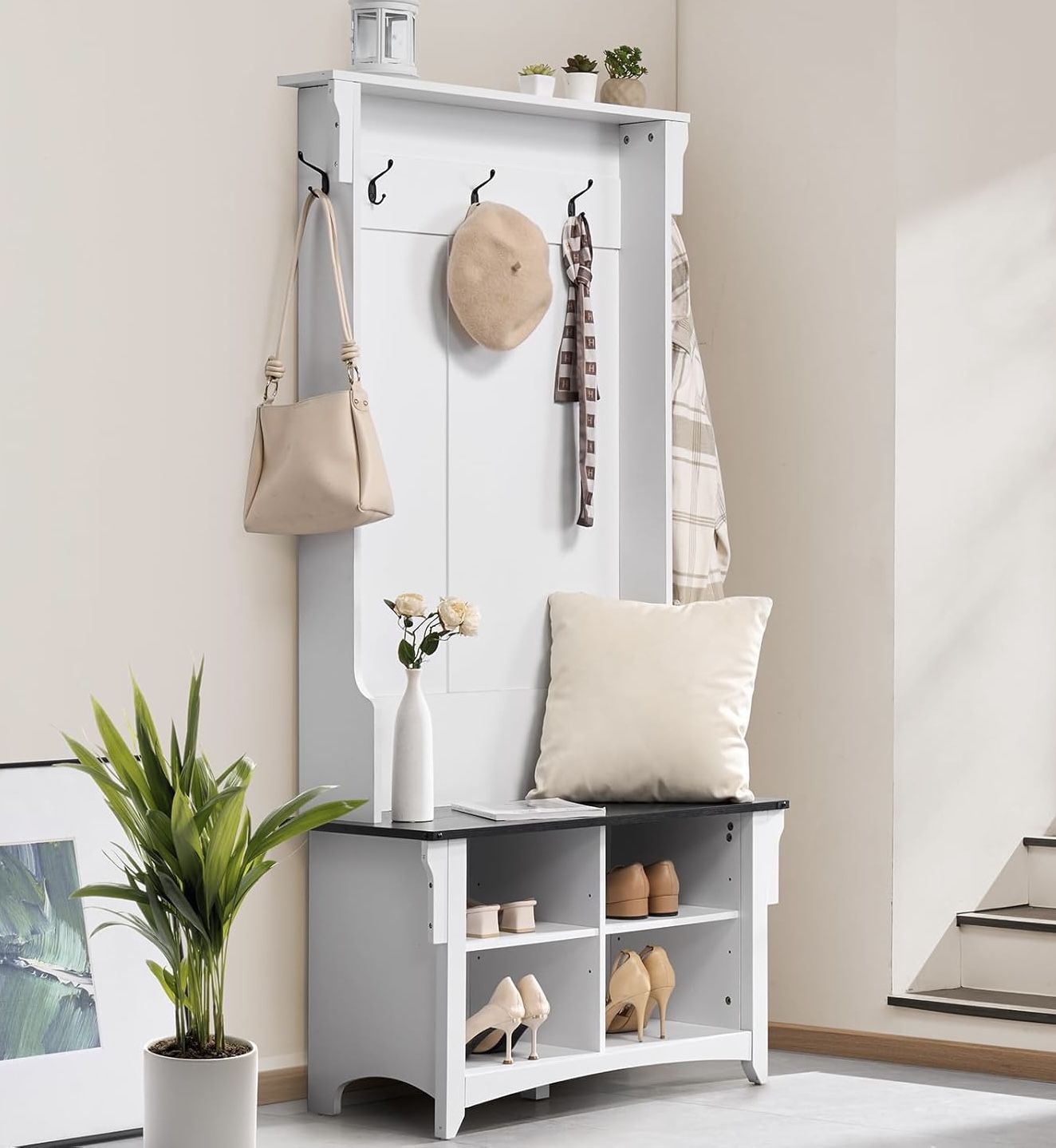 NEW Mudroom Bench W/ Seating, Hall Tree, Entryway Bench, Coat Rack W/ Shoe Storage !