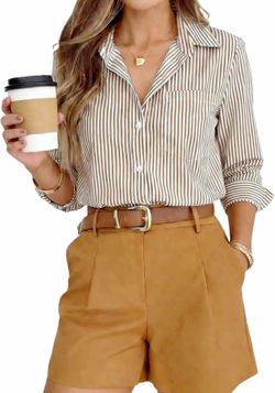 Striped Button-Down Blouse