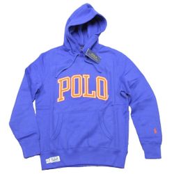 Blue Polo RL Ralph Lauren Fleece Logo Hoodie Sweater Size M