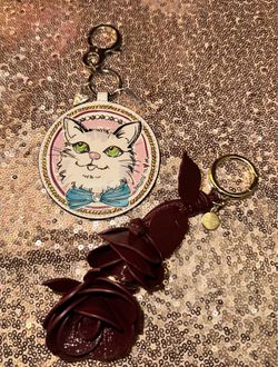 Kate Spade Roses/Paris Blooms Sparkle Kitty Fob