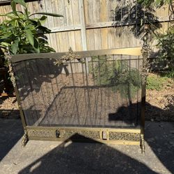 Beautiful Brass Vintage Fireplace Screen 