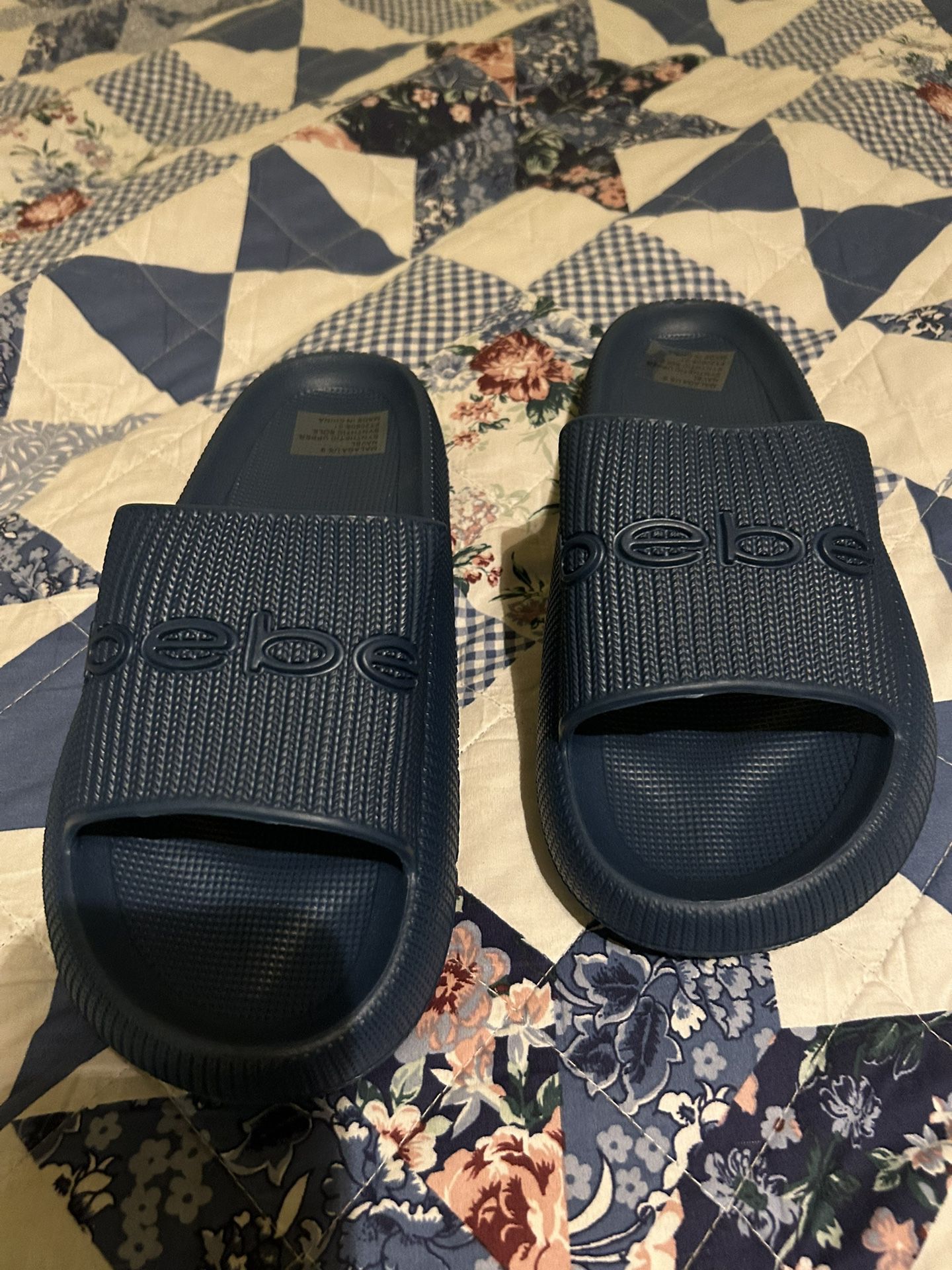 New BEBE Slides Navy Blue Size 9 for Sale in San Antonio, TX - OfferUp