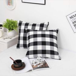 100% cotton buffalo check pillow cover 24''x 24‘’Christmas