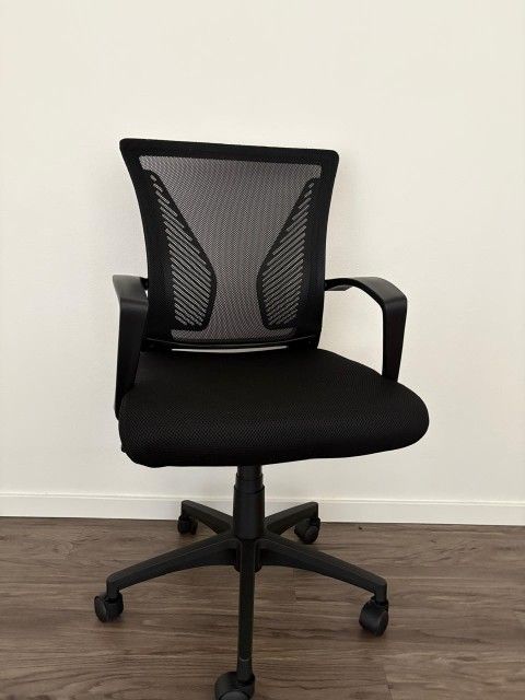 Furmax Office Chair Ergonomic Computer Desk Mesh Chair Mid Back Swivel Lumbar Support with Armrest