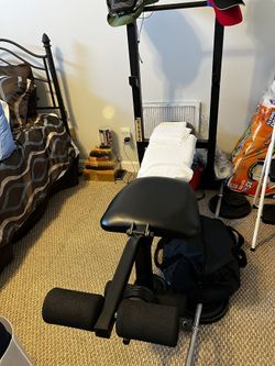 Biodyne Adjustable Weight Bench With Leg Attachment And Weights