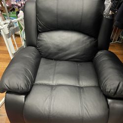Eyelash Extension Swivel Recliner Chair Rocker Faux Black Leather