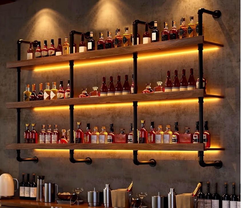 Bar shelf with led light 70”