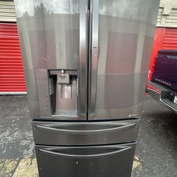 LG 4 Door Black Stainless Steel Refrigerator Door In Door 