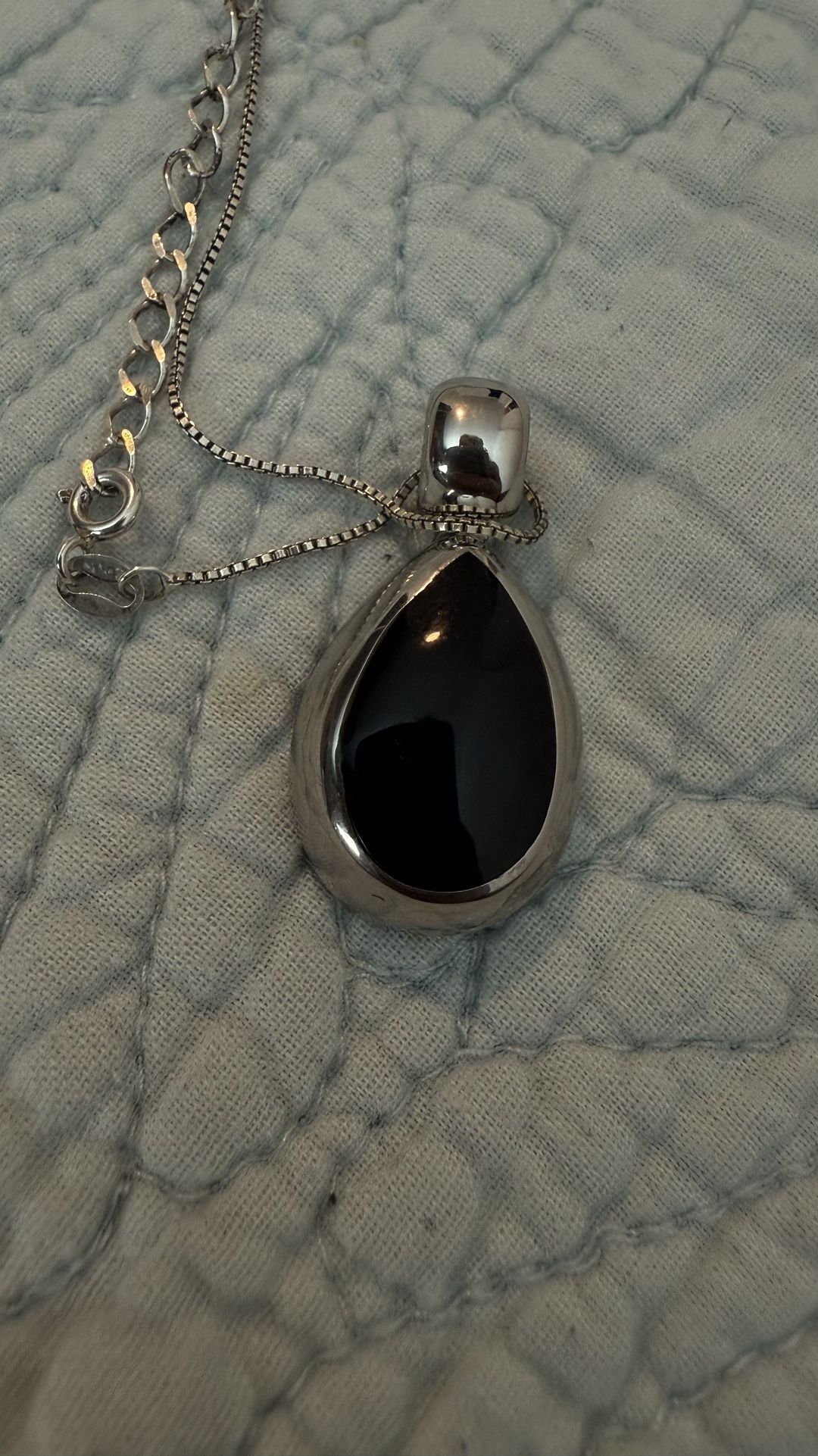 Sterling Silver Black Onyx Necklace