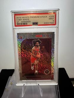 2019 HOOPS PREMIUM STOCK COBY WHITE SP - SHIMMER PSA MINT 9