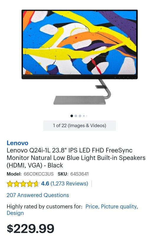 Lenovo Q24I AND Dual Monitor Stand
