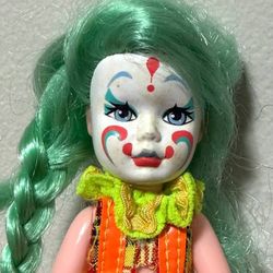Vintage Collectible Creata 1991 Todays Girls Clown Face Doll Green Hair