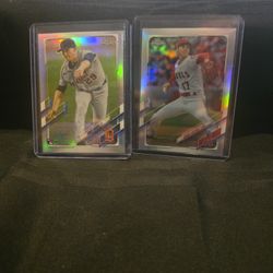 2021 Topps Chrome Tarik Skubal RC Refractor + Shohei Ohtani Refractor – Cy Young / MVP – 