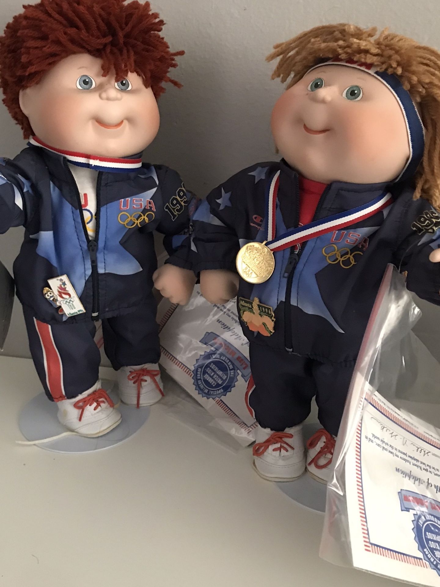 DANBURY MINT PORCELAIN DOLLS Doll Size 14in. CABBAGE PATCH KIDS OLYMPIC DOLLS