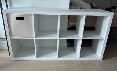 White 8 Cube Shelf Storage Organizer