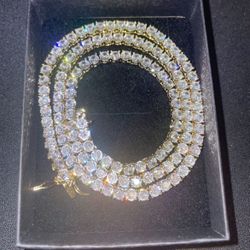 Icy 18k Gold Tennis Chain