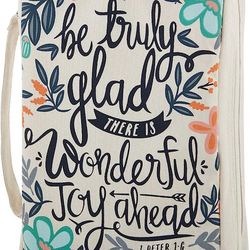 Creative Brands B2216 Faithworks-French Press Mornings Canvas Bible Cover, 7 x 10-Inch, Be Truly Glad

