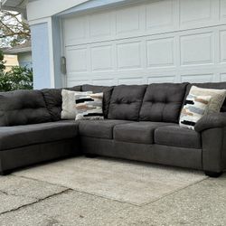 Ashley Dark Gray Sectional Sofa – Deep Cleaned & Delivery Available 🚚