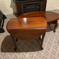 Wood Coffee Table W 2 Folding End Tables