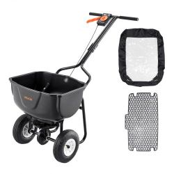 Walk Behind Spreader, 60LBS Capacity, Push Spreader with Hopper Grate