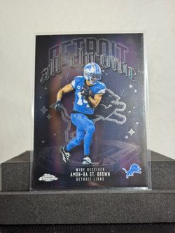 Topps Chrome Amon-Ra St. Brown Detroit In-Chrome Card