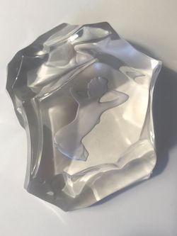 VINTAGE WENTZ NUDE INTAGLIO CRYSTAL PAPERWEIGHT VAL ST LAMBERT 4" L x 3.75 “W x 2” tall- Reduced