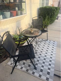 Patio Chairs and glass top table