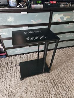 Bedside table on wheels, rolling metal cart
