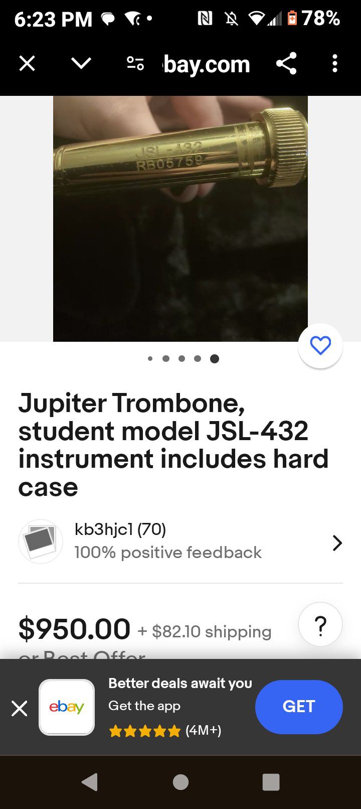 Jupiter Trombone Brass Student  